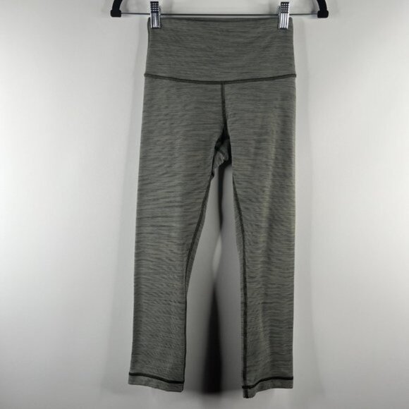 Lululemon Wunder Under Crop High Rise Size 4 Wee Are From Space Sage Dark Olive - Picture 3 of 8
